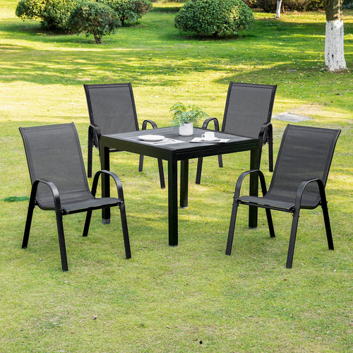4-Piece Dining Chair Set with Armrests-1