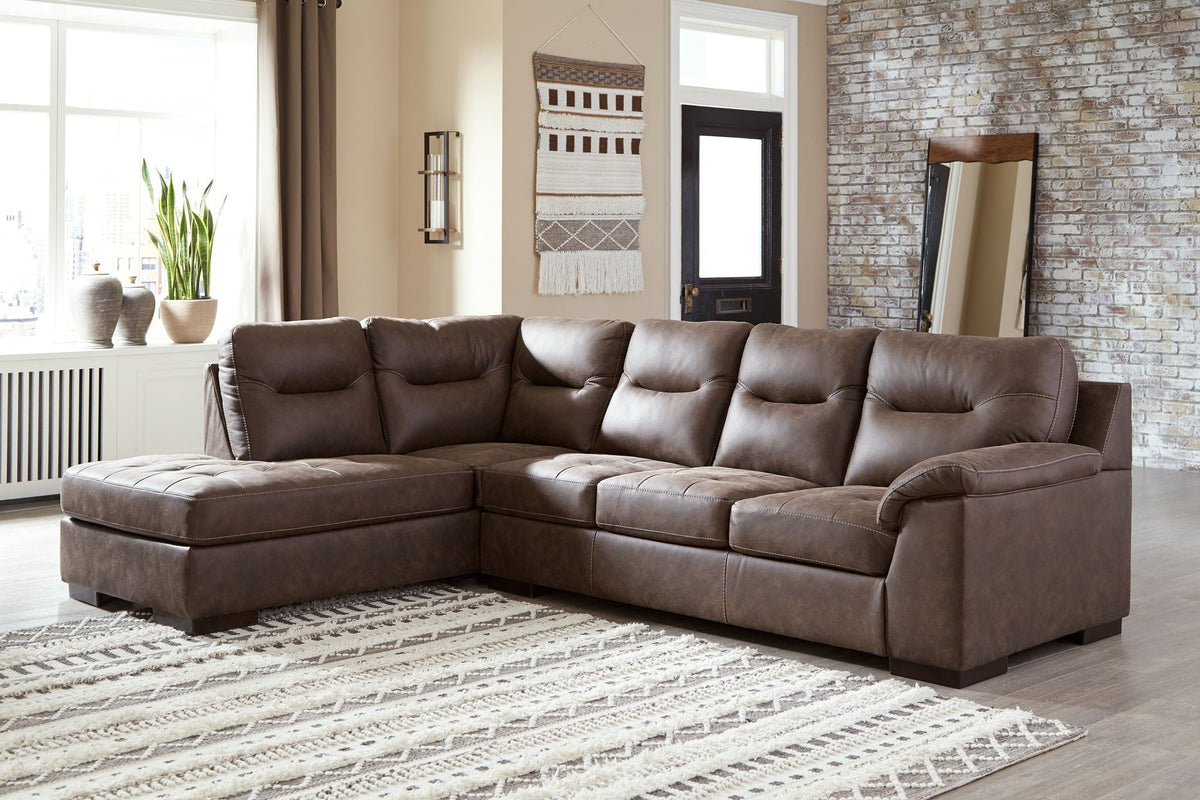 Maderla - Left Arm Facing Corner Chaise 2 Pc Sectional - Walnut