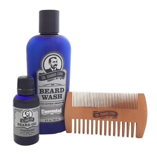 COL CONK UNSCENTED BEARD KIT - with 2 sided comb #4054-0