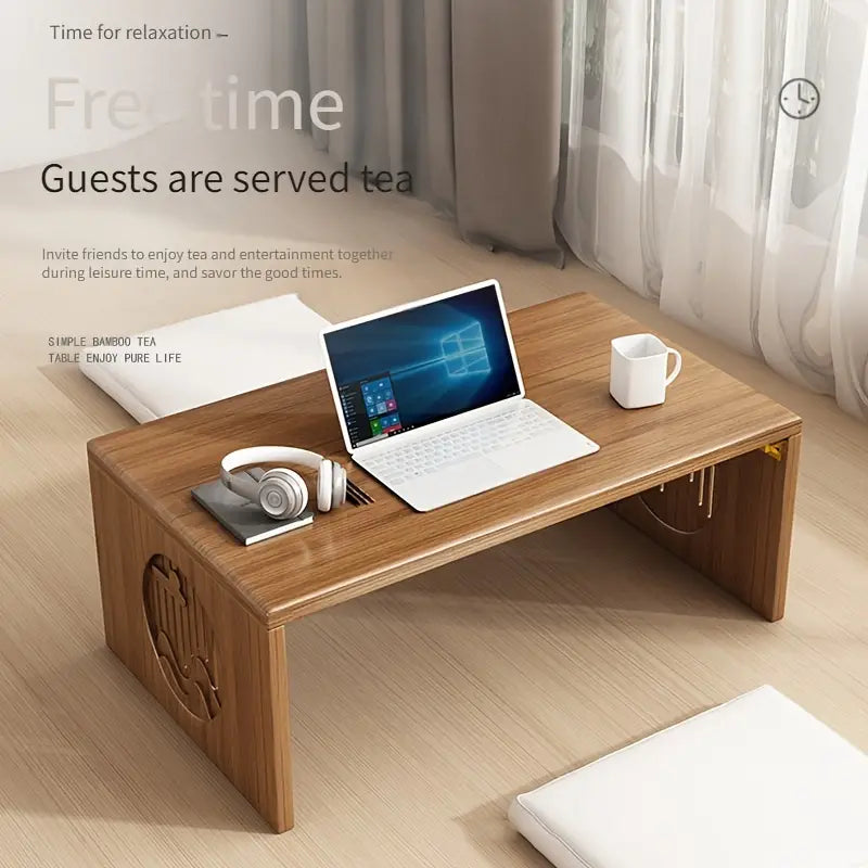 Folding Bamboo Coffee Table - Tatami-Style-4