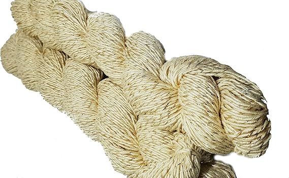 Knitsilk Sparkle Silk Yarn: Silk Shimmer Sparkle - Knit, Crochet, Weave, Baby Yarns 150 Yard 50 GR (WHITE)-1