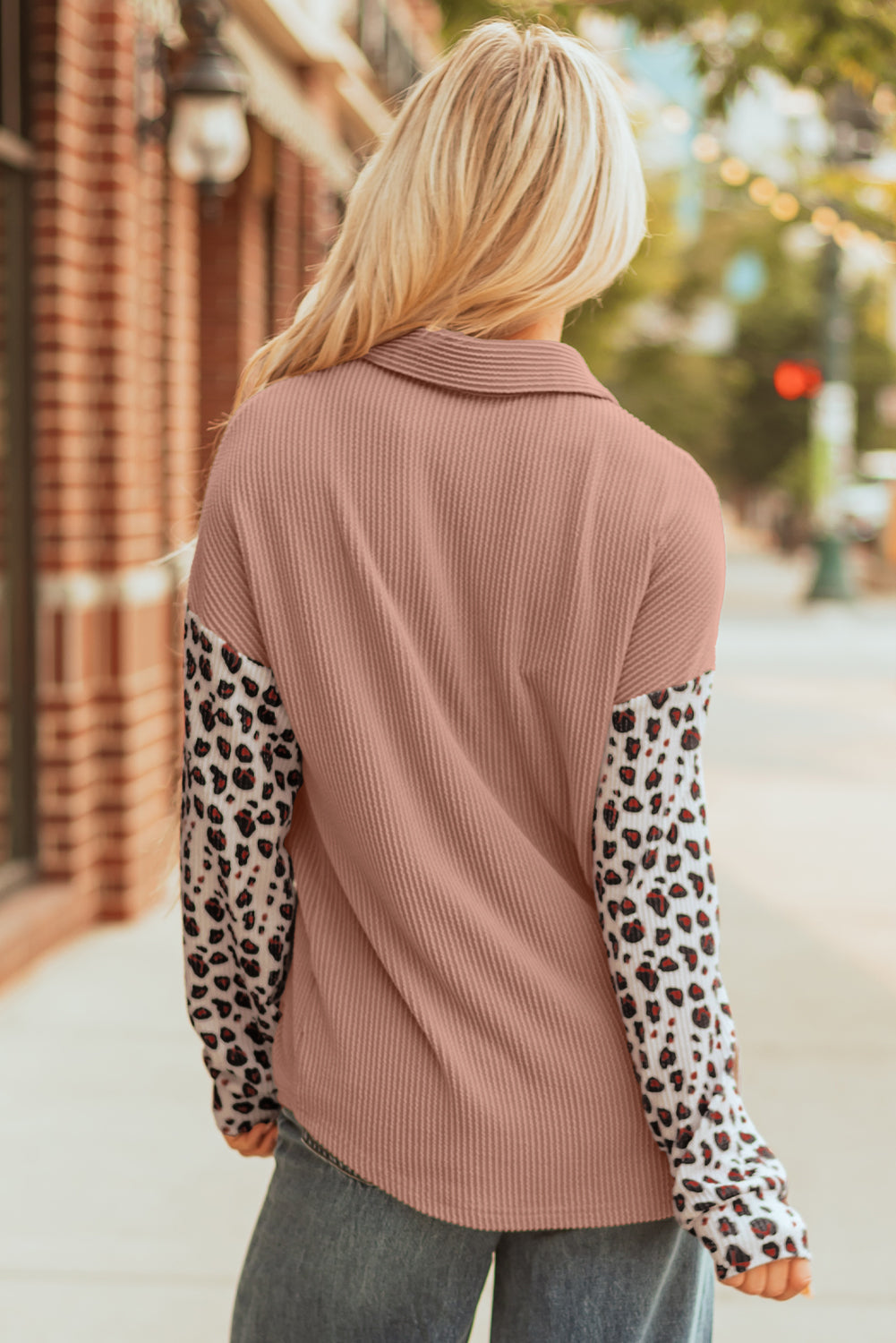 Journee Leopard Ribbed Casual Shacket-1