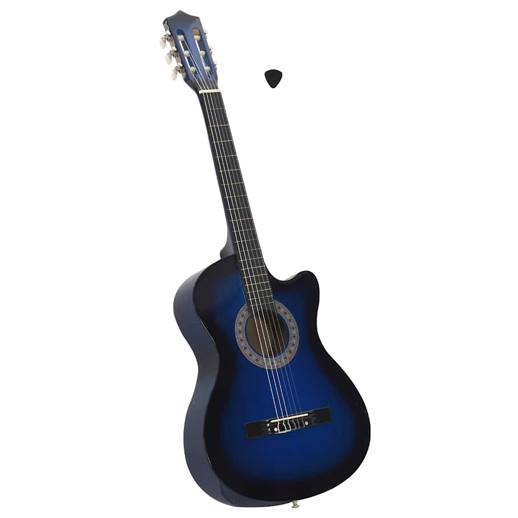 Vidaxl 6-String Cutaway Guitar Western Classical 38 Tone Blue-0