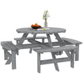 8-Seater Round Wooden Pub Bench and Picnic Table-0