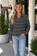 Carol Zip Collar Long Sleeve Top-0