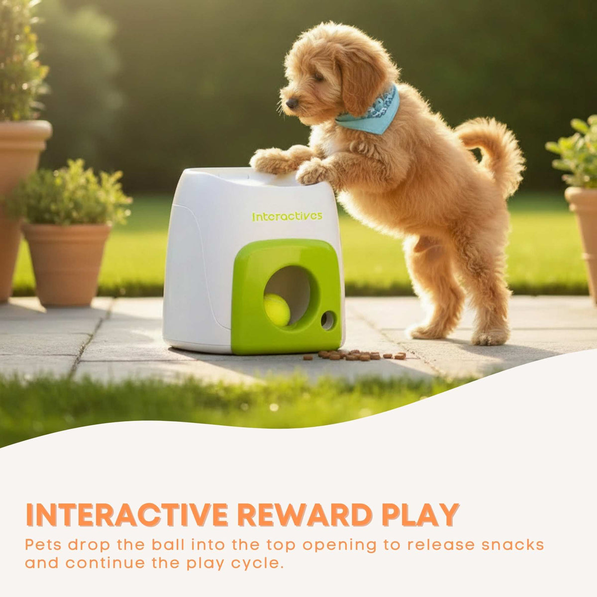 AFP Interactive Treat Reward Dog Toy - Enrichment Play Ball Drop Snack Dispenser-1