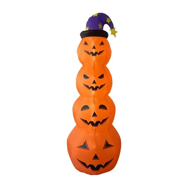 Halloween Inflatable LED Wizard Pumpkin Yard Decoration-0