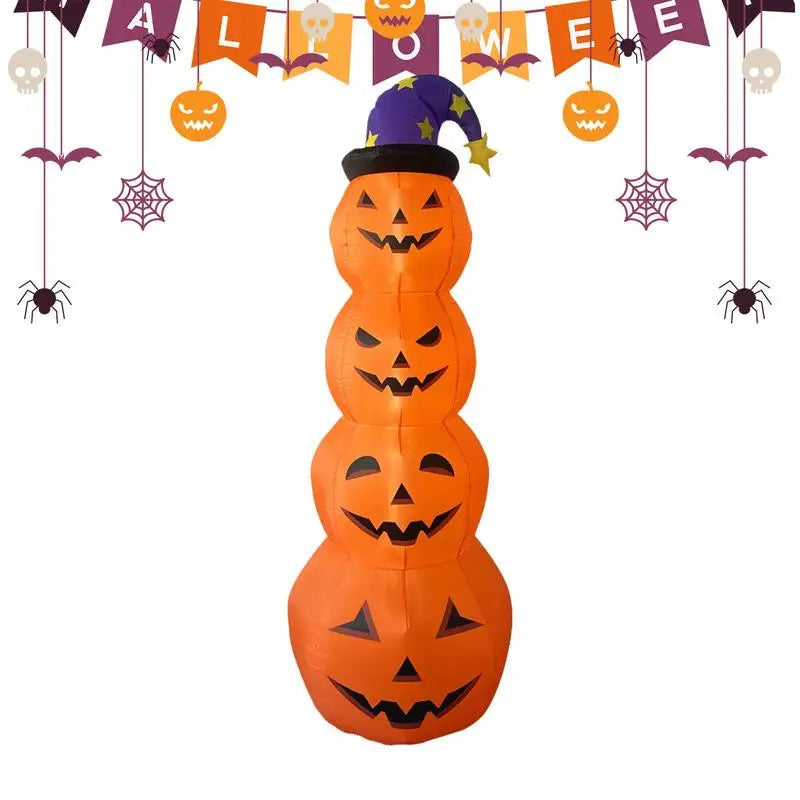 Halloween Inflatable LED Wizard Pumpkin Yard Decoration-2