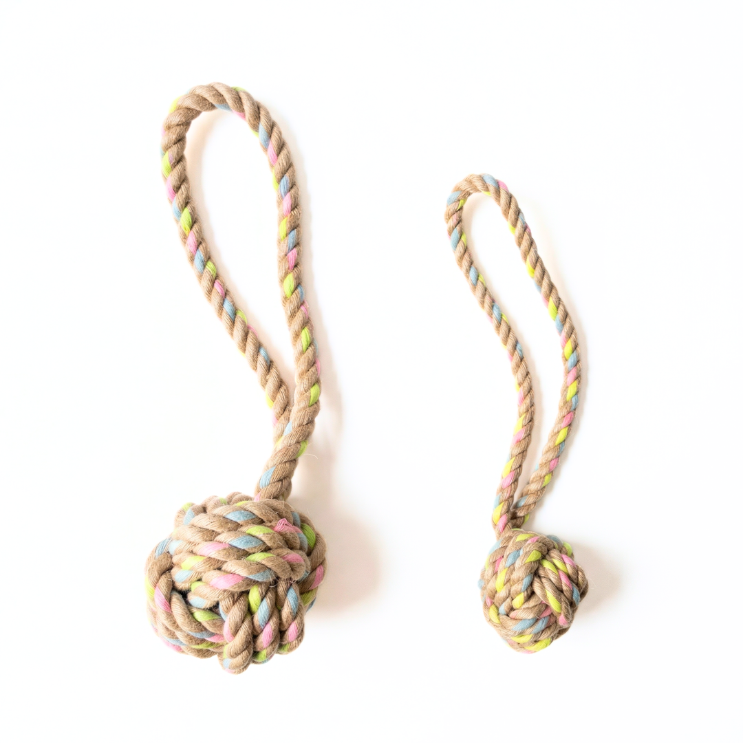 Rainbow Joy Hemp Rope Tug Toys ｜Small and Large-0