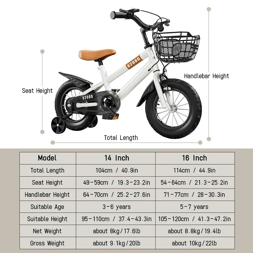 Kids Bike for Girls 3-7 Years with Basket-4