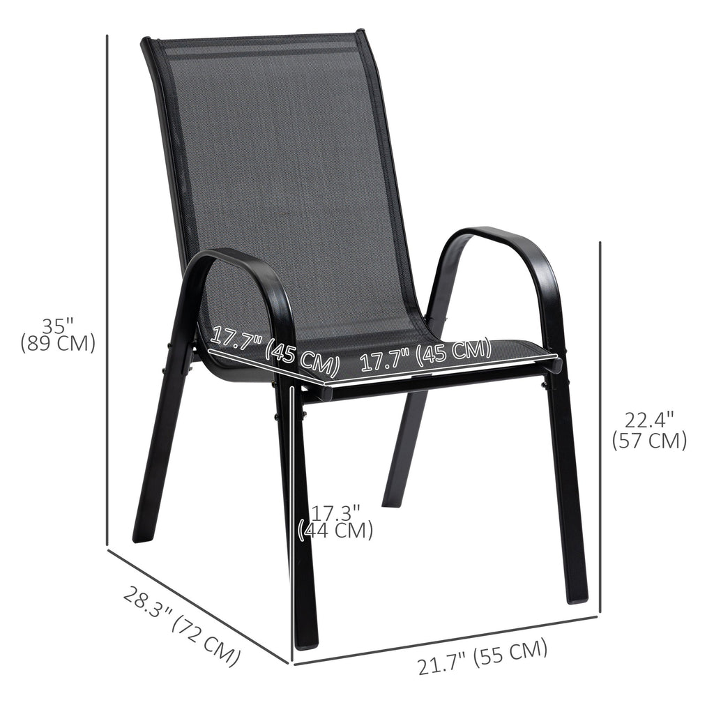 4-Piece Dining Chair Set with Armrests-3