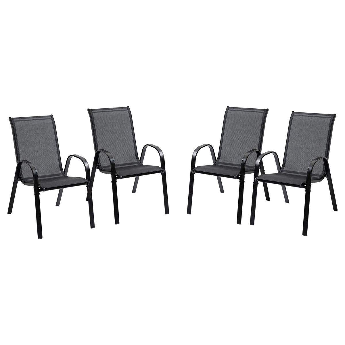 4-Piece Dining Chair Set with Armrests-2
