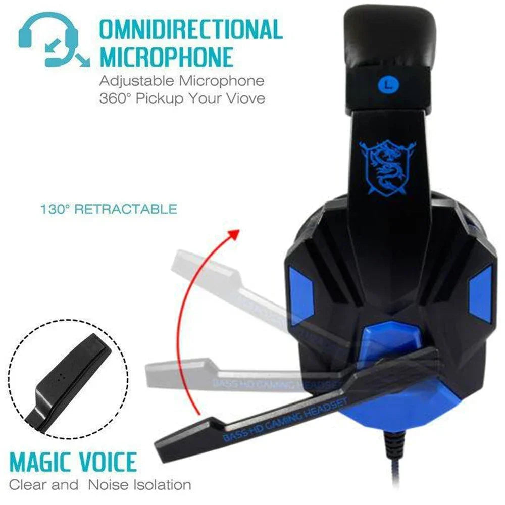 Wired Gaming Headset With Noise Cancelling Microphone-2
