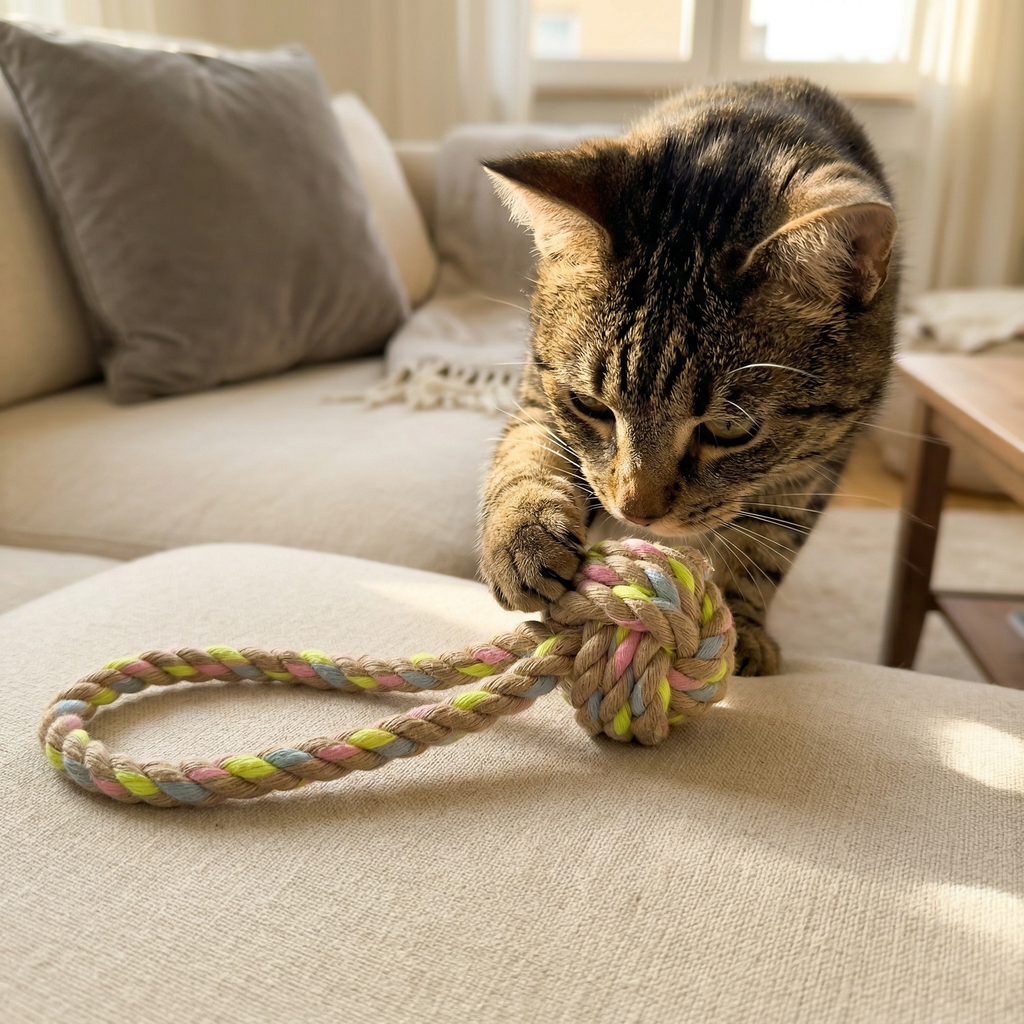 Rainbow Joy Hemp Rope Tug Toys ｜Small and Large-1