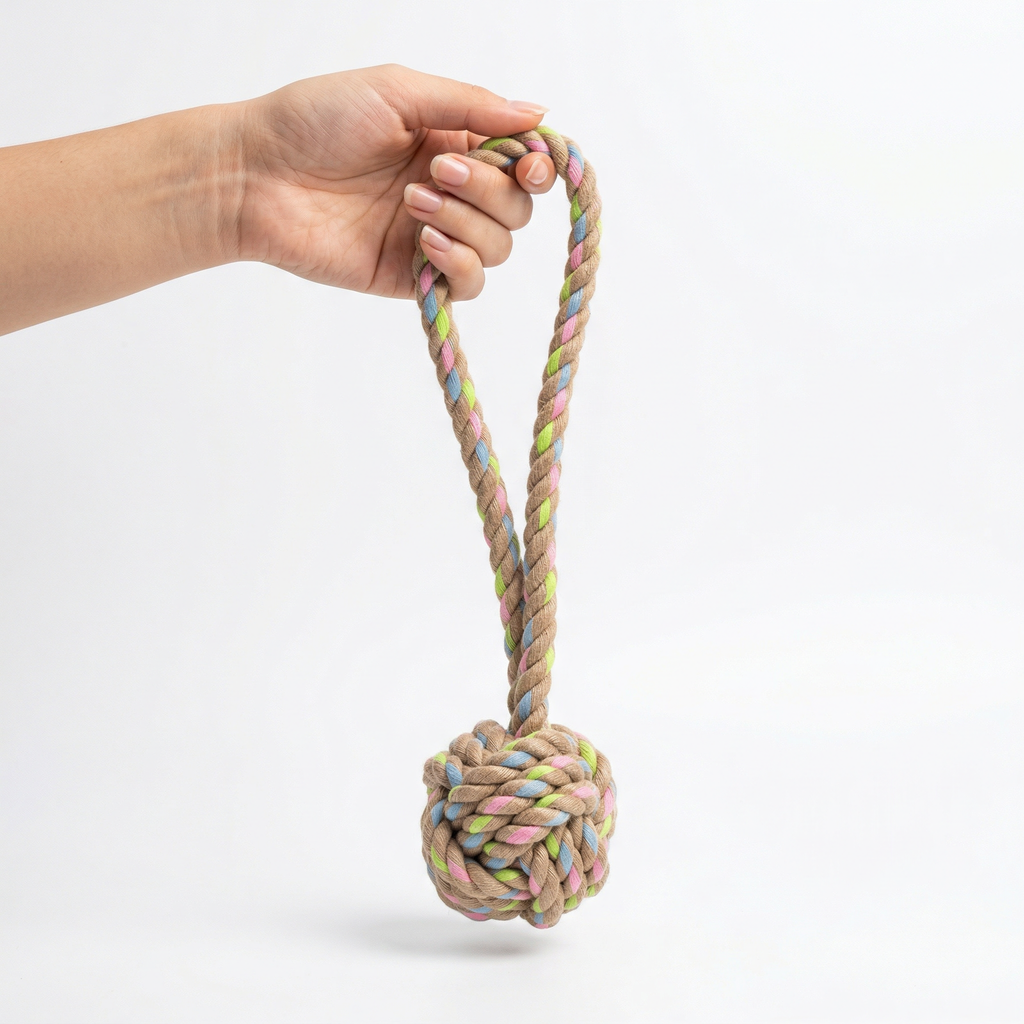 Rainbow Joy Hemp Rope Tug Toys ｜Small and Large-5