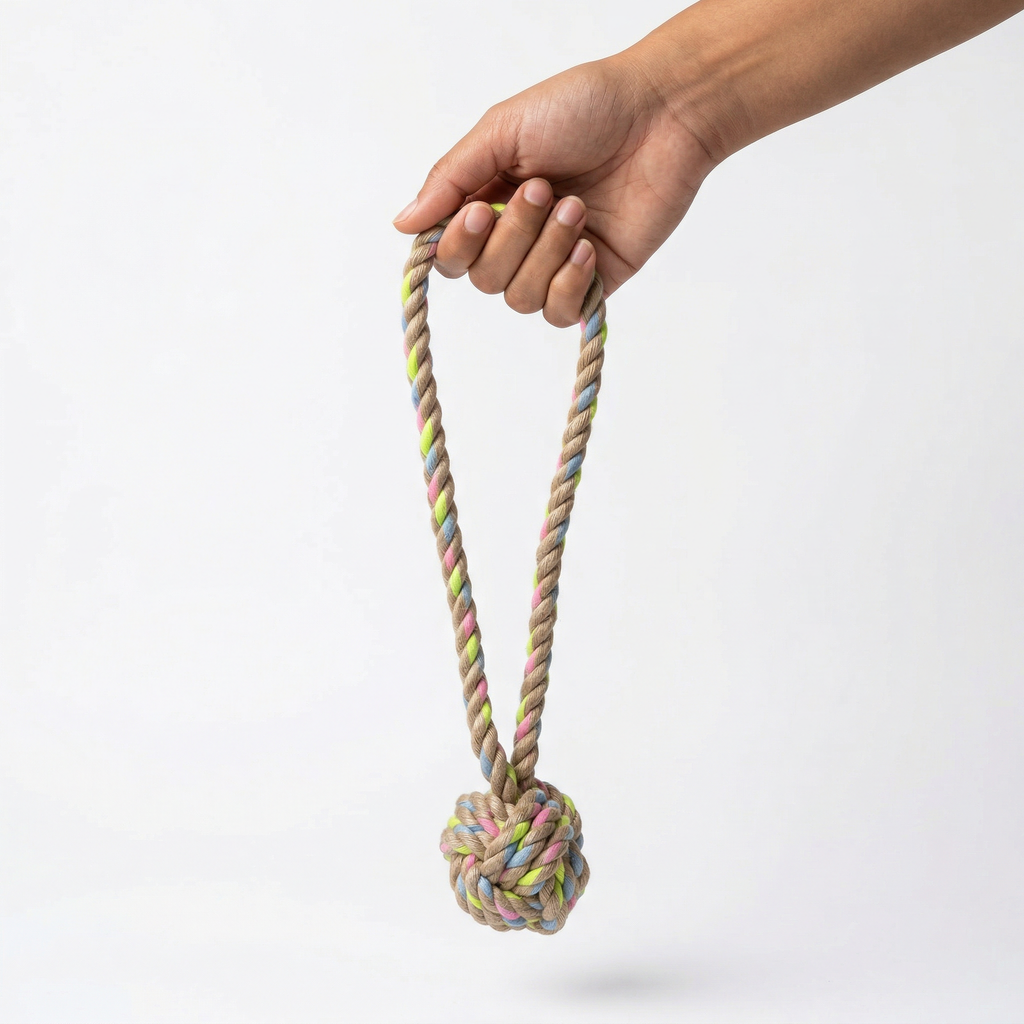 Rainbow Joy Hemp Rope Tug Toys ｜Small and Large-4