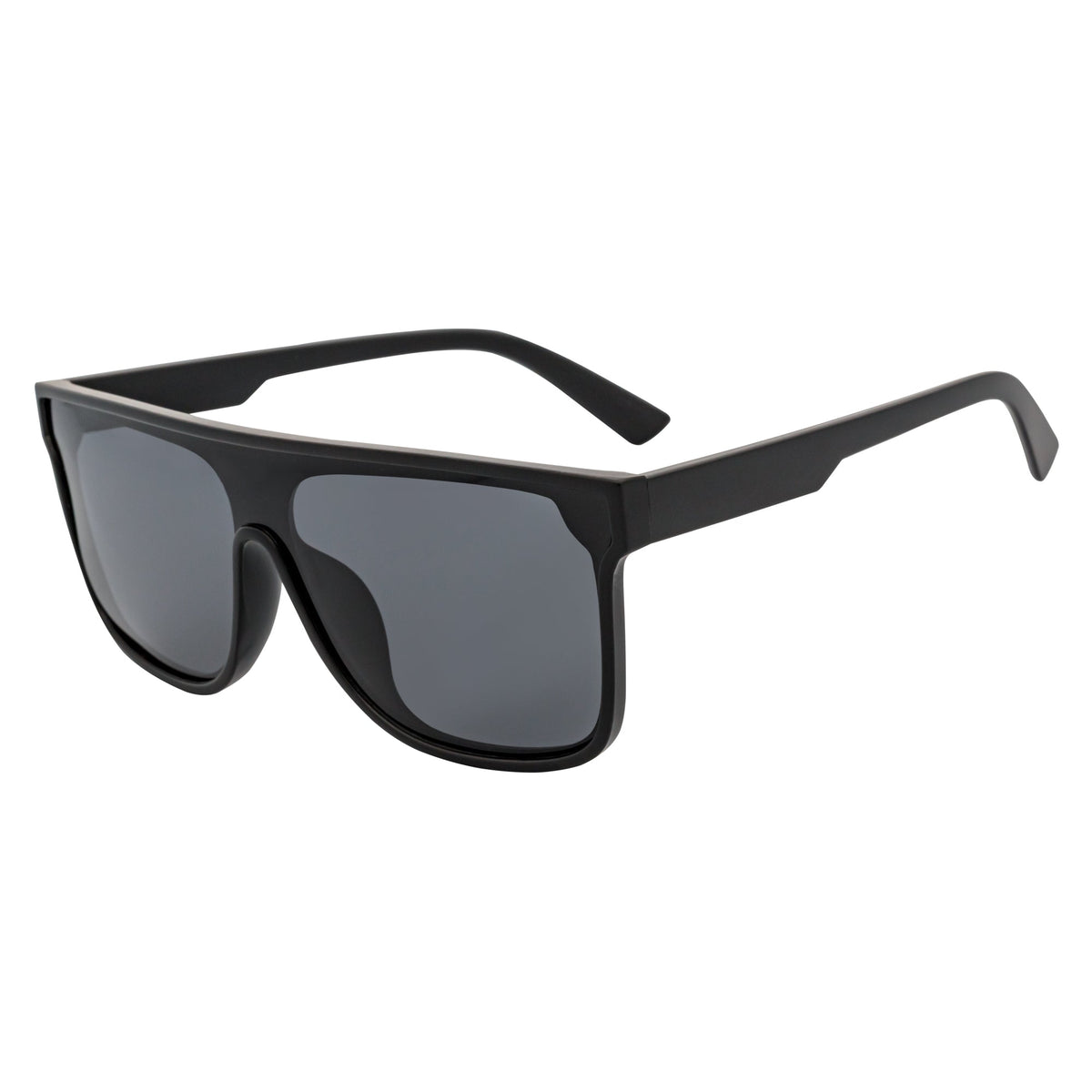 AEON - Square Flat Top Shield Polarized Sunglasses Mono  Black Smoke-1