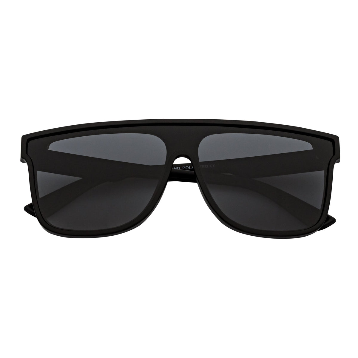 AEON - Square Flat Top Shield Polarized Sunglasses Mono  Black Smoke-0