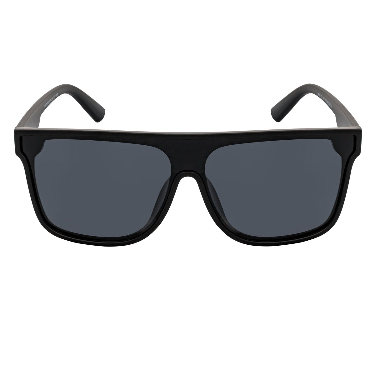 AEON - Square Flat Top Shield Polarized Sunglasses Mono  Black Smoke-2