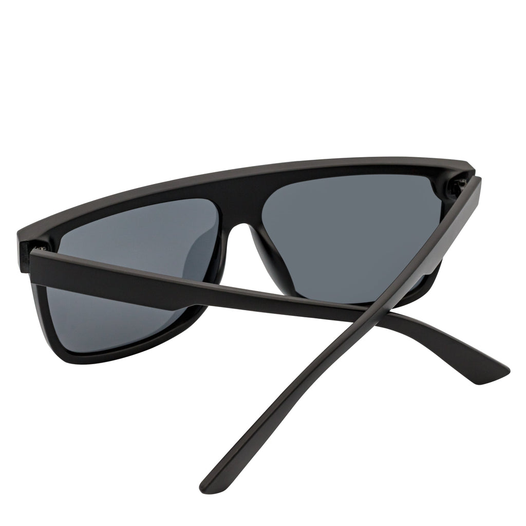 AEON - Square Flat Top Shield Polarized Sunglasses Mono  Black Smoke-4