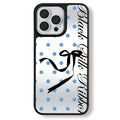Casey Blue Polka Dot Black Silk Ribbon AG Matte Phone Case – Slim MagSafe Anti-Fingerprint TPU Protective Cover-0