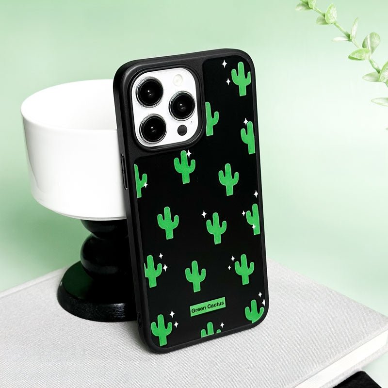 Casey Green Cactus Desert Night AG Matte Phone Case – Magnetic Anti-Fingerprint Protective Cover-1