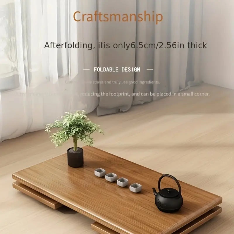 Folding Bamboo Coffee Table - Tatami-Style-2