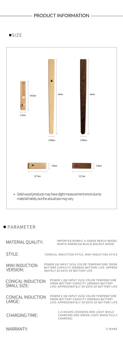 Extended Solid Wood Wall Vase Lamp with Motion Sensor-3