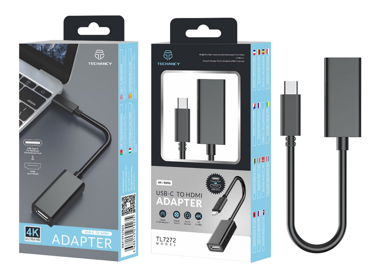Adaptador Techancy USB-C para HDTV 4K*2K, TL7270, Preto-3