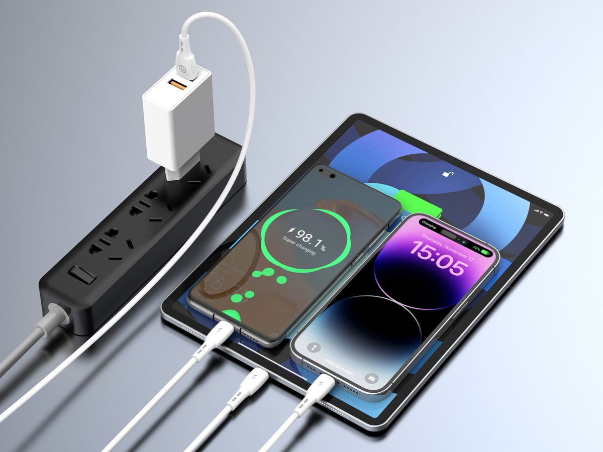 Techancy Cabo 3 em 1 TB1742, 2.4A, 1m Branco, USB-C/Micro/Lightning, CompatIvel com Dispositivos Diversos, Design Resistente-2