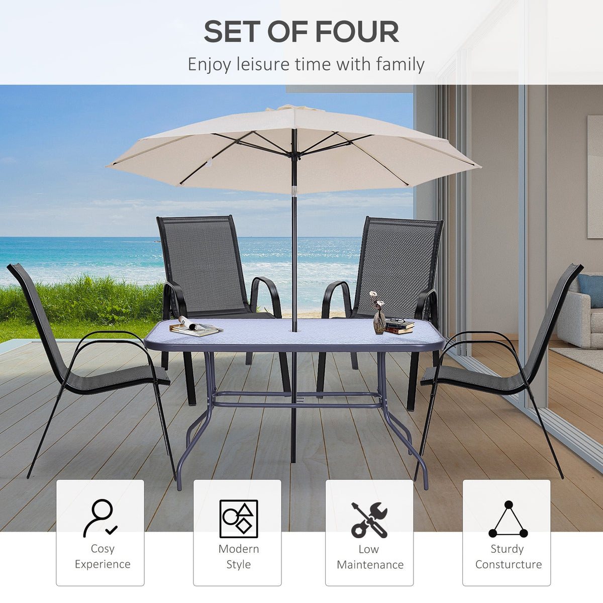 4-Piece Dining Chair Set with Armrests-4